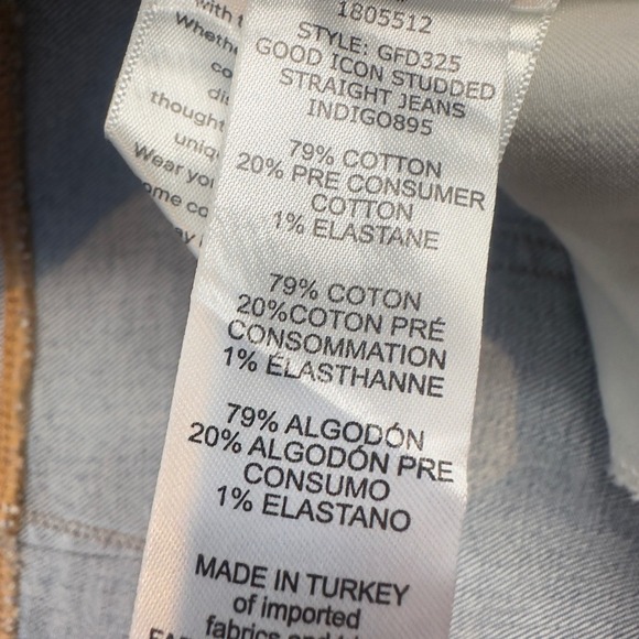 Good American Good Icon Straight Studded Jeans Indigo Plus Size 26 - Picture 6 of 16